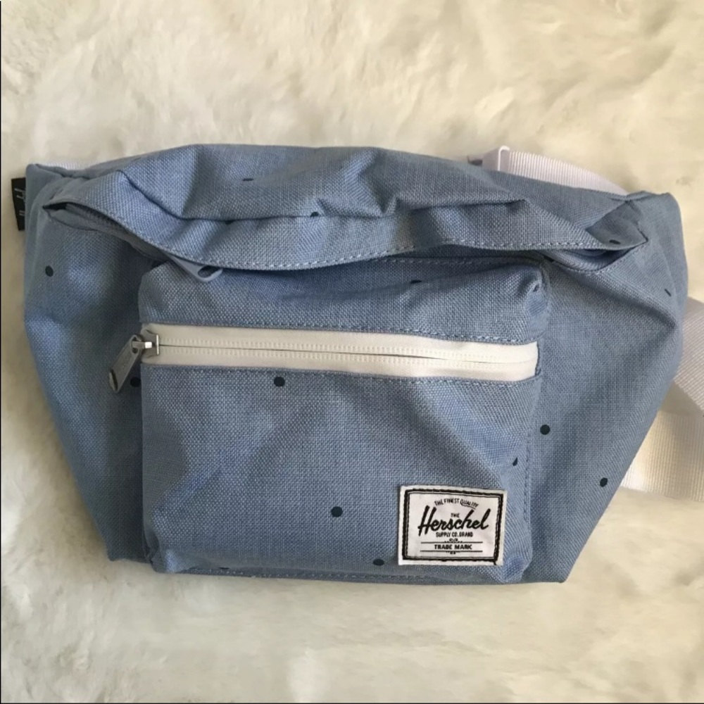 herschel fanny pack denim Blue & dots new